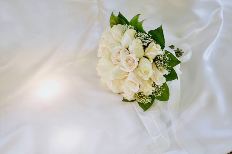 Bouquet de mariée blanc et vert